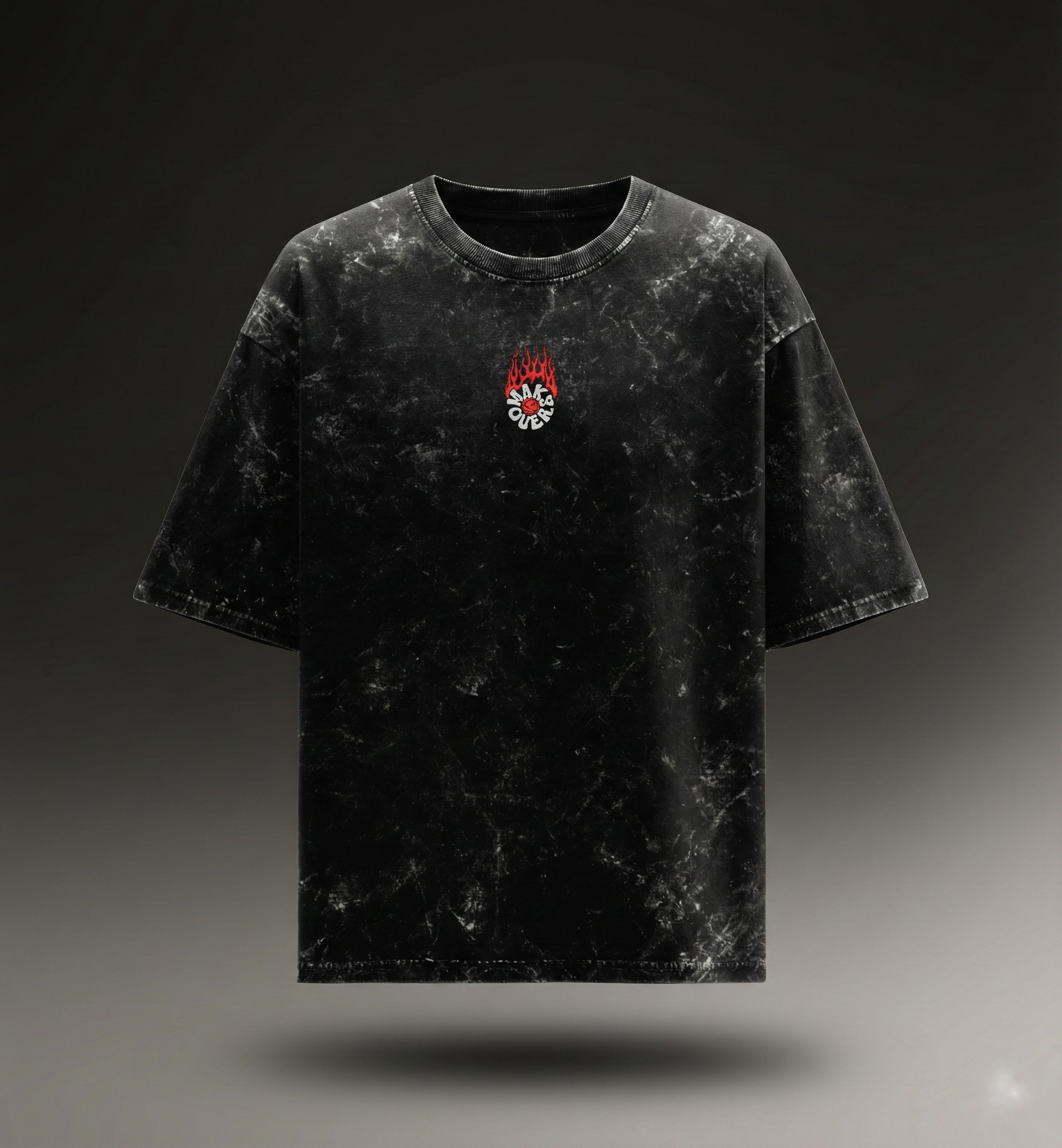 "BERSERK" Skeleton Graphic Acid Wash Oversized Tee