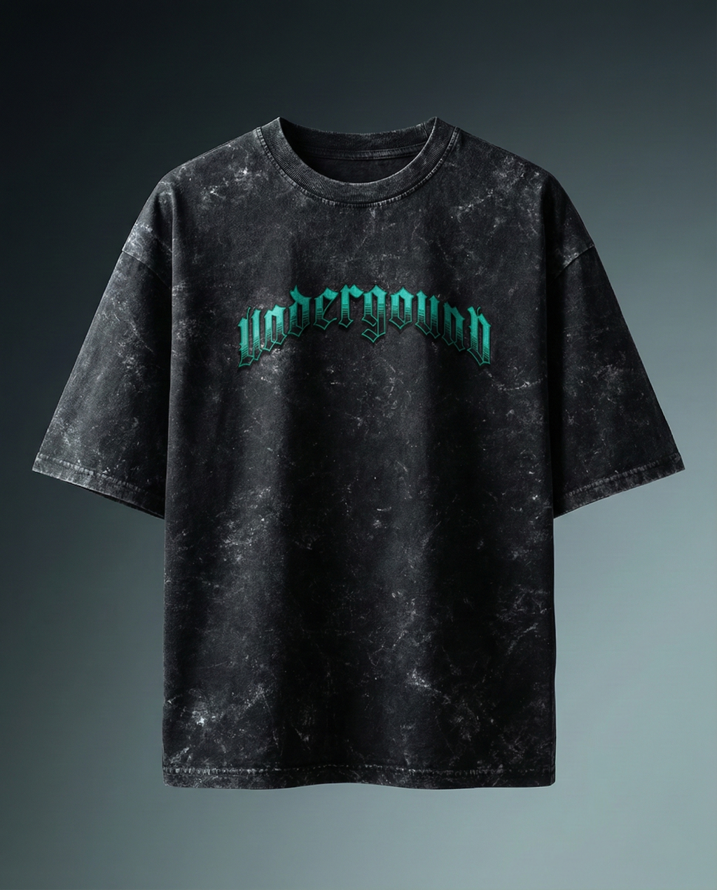 "Underground" Neon Skull Acid Wash Tee
